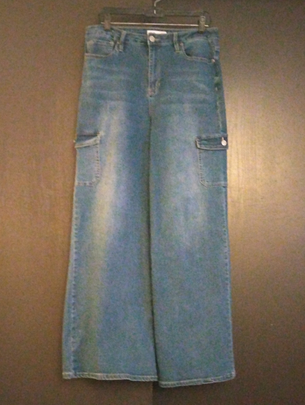 YMI Light Blue Wide Leg Cargo Jeans